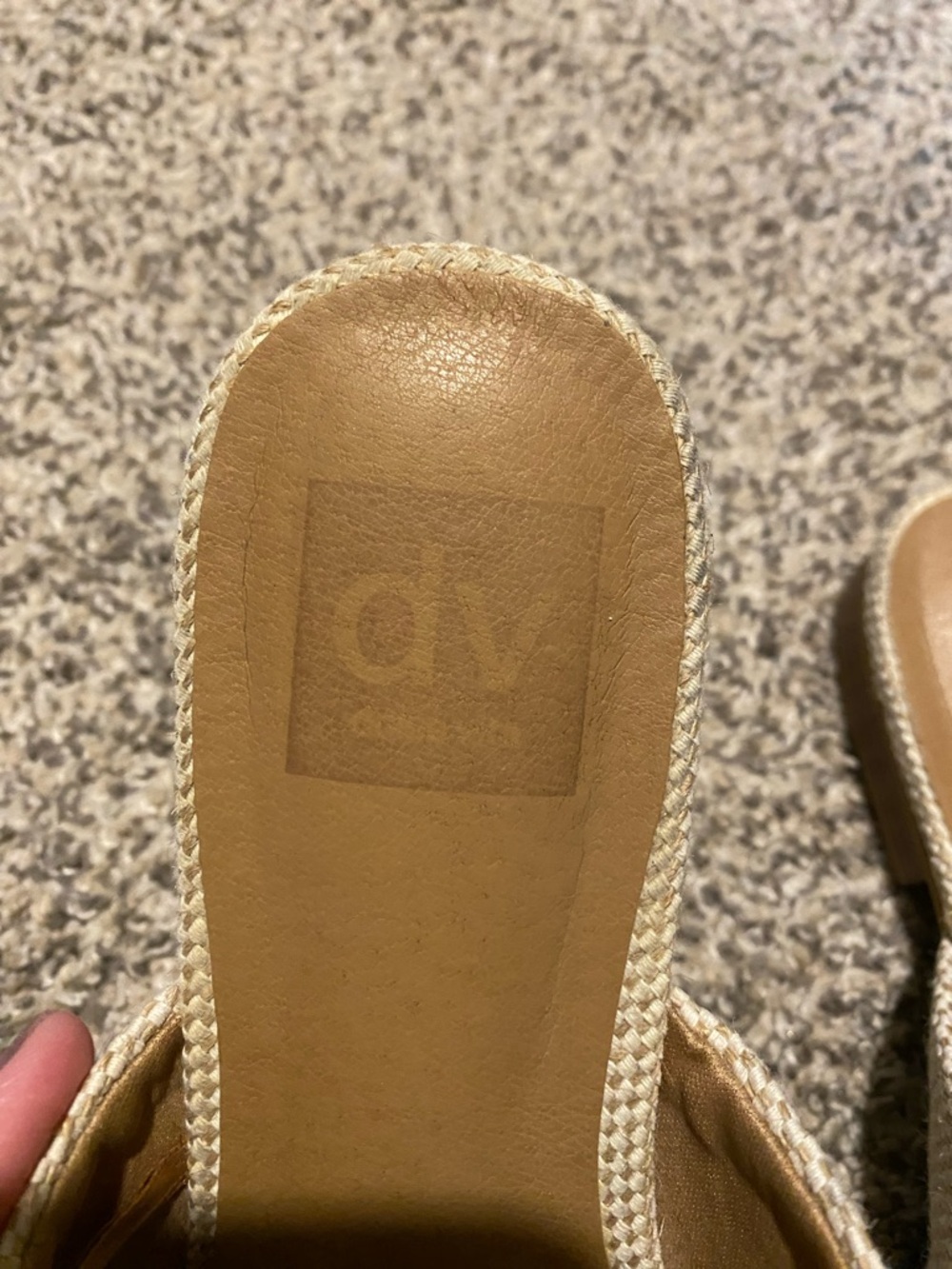 Dolce Vita Pointed-Toe Slip-On Mule in Cream Woven Fabric - size 6 - Picture 2 of 3